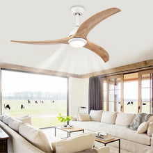 Load image into Gallery viewer, Indoor Outdoor Ceiling Fan With Light With Remote Control, Noiseless Reversible Motor, 6 Speed, 3 Color