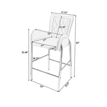 Load image into Gallery viewer, Velvet Fabric Counter Height Bar Stools (Set of 2)