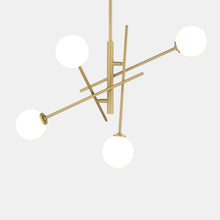 Load image into Gallery viewer, Candle Style Four Light Metal Dimmable Chandelier With Shades - Brass