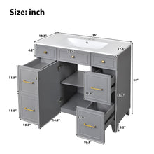 Load image into Gallery viewer, Bathroom Vanity With Ceramic Sink, Soft Close Doors, Adjustable Shelves