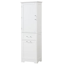 Load image into Gallery viewer, Tall Freestanding Bathroom Storage Cabinet With Adjustable Shelf And 2 Drawers