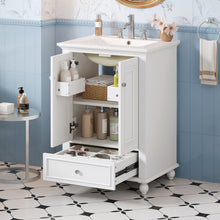 Load image into Gallery viewer, Modern Bathroom Vanity With Sink, Cabinet With Drawer And Dividers, Rectangular Storage Unit
