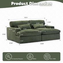 Load image into Gallery viewer, Double Chaise Lounge Chair, Oversized Upholstered Sleeper Cloud Couch