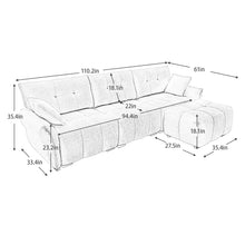 Load image into Gallery viewer, Sofa Set With Ottoman And Pillows, Textured, High Resilience Cushions