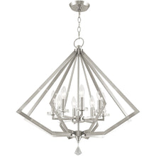 Load image into Gallery viewer, 28" Eight Light Dimmable Chandelier With Shades - Nickel
