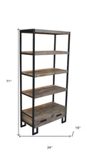 Load image into Gallery viewer, Four Tier Etagere Bookcase With Two Drawers - Brown