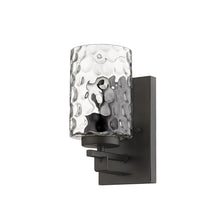 Load image into Gallery viewer, Metal And Pebbled Glass Wall Sconce - Bronze