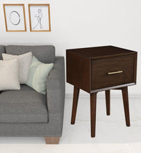 Load image into Gallery viewer, Solid Manufactured Wood End Table With Drawer - Brown