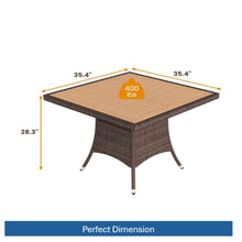 Load image into Gallery viewer, All-Weather Square Rattan Patio Dining Table
