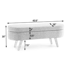 Load image into Gallery viewer, Modern Ottoman Oval Storage Bench With Rubber Wood Legs