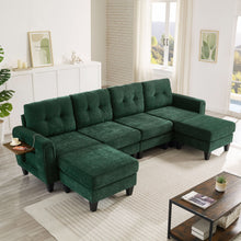Load image into Gallery viewer, Modular Sectional Sofa With Movable Ottomans, USB Ports & Side Tables