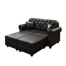 Load image into Gallery viewer, Upholstered Sofa With Nailhead Trim, Rolled Armrests With Ottoman