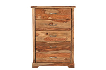 Load image into Gallery viewer, Solid Wood Live Edge Five Drawer Standard Chest - Brown