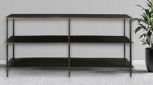 Load image into Gallery viewer, Iron Floor Shelf Console Table With Shelves - Gray