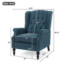 Load image into Gallery viewer, Armchair Recliner With Pushback Mechanism And Wingback Design