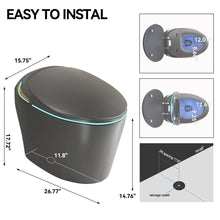 Load image into Gallery viewer, Unique Smart Toile With Built In Bidet, Auto Open / Close Seat, Foot Sensor, LED Display, Night Light, Warm Water & Dryer Ceramic