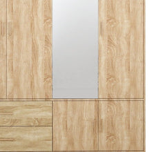 Load image into Gallery viewer, 71" Wood Mirro Four Door Two Drawer Combo Dresser - Natural