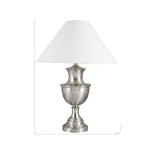 Load image into Gallery viewer, 28" Metal Urn Table Lamp With White Classic Empire Shade - Nickel