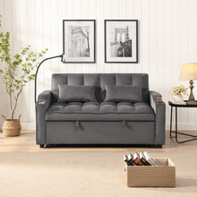 Load image into Gallery viewer, Sofa Bed With Trundle For Small Rooms - Dark Gray