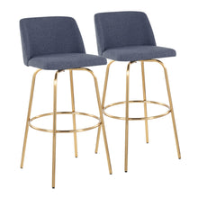 Load image into Gallery viewer, Toriano - Contemporary Fixed Height Barstool With Swivel With Round Footrest (Set of 2)