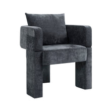 Load image into Gallery viewer, Modern 3 Leg Chenille Accent Chair With Ergonomic Arms & Removable Pillow