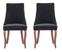 Load image into Gallery viewer, Solid Wood Dining Side Chairs (Set of 2) - Black / Brown