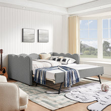 Load image into Gallery viewer, Gingham Daybed With USB Charging Port, Wave-Shaped Design