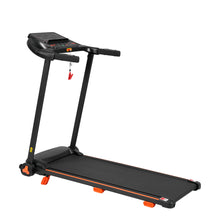 Load image into Gallery viewer, 2.5Hp Quiet Folding Treadmill With Heart Rate Sensor, 300Lbs Weight Capacity, With USB Charge Station For Android & Bluetooth Speaker, 6 Shock Absorbing - Black