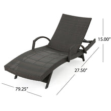 Load image into Gallery viewer, Salem - Contemporary Wicker Chaise Lounge With Arm, Weather Resistant