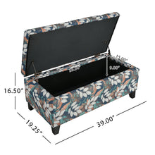 Load image into Gallery viewer, Charming Floral Storage Ottoman With Upholstered Fabric