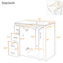 Load image into Gallery viewer, Bathroom Vanity With Sink Combo, Storage Cabinet, Freestanding Set With 3 Drawers & Soft Closing Doors
