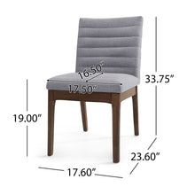 Load image into Gallery viewer, Mid Century Modern Dining Chair (Set of 2) With Channel Stitching - Dark Gray