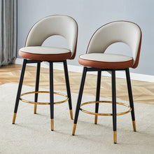 Load image into Gallery viewer, Upholstered Rotatable Bar Chair With Metal Legs For Dining Room