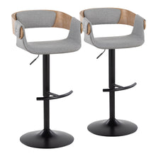 Load image into Gallery viewer, Elisa - Mid Century Modern Adjustable Barstool With Swivel & Rounded T Footrest (Set of 2)