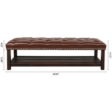 Load image into Gallery viewer, Bedroom End Of Bed Bench Tufted Upholstered End Of Bed Bench End Of Bed Entrance Shoe Bench With Nailhead Trim And Shelf Bedroom Upholstered Bench Living Room Shoe Rack Footstool