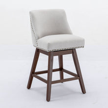 Load image into Gallery viewer, Counter Height Swivel Barstools, 26'' H Seat Height Upholstered Bar Stools (Set of 2), Fabric