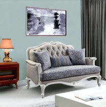 Load image into Gallery viewer, Linen Love Seat - Beige / White