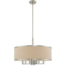 Load image into Gallery viewer, 20" Seven Light Dimmable Chandelier With Shades - Nickel