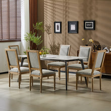 Load image into Gallery viewer, French Country Style Dining Chair With Upholstered Seating And Fluted Legs