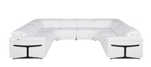 Load image into Gallery viewer, Italian Leather Modular U Shaped Eight Piece Corner Sectional With Console - White