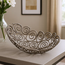 Load image into Gallery viewer, Abstract Circles Oval Decorative Bowl (628127) - Silver