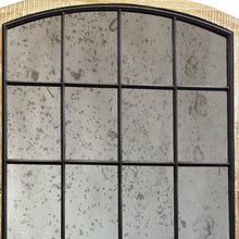 Load image into Gallery viewer, 73" Arch Solid Framed Antiqued Glass Full Length Hanging Mirror - Brown
