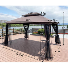 Load image into Gallery viewer, Patio Gazebo Tent With Ventilated Double Roof And Mosquito Net For Backyard Or Garden