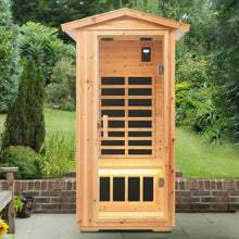 Load image into Gallery viewer, 1 Person Far Infrared Old Fir Outdoor Sauna Room - Natural