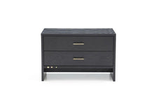 Load image into Gallery viewer, Modern Nightstand With Two Drawers - Dark Gray Ash