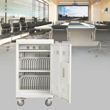 Load image into Gallery viewer, Mobile Charging Cart And Cabinet For Tablets Laptops 30 Device With Combination Lock