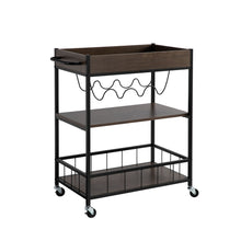 Load image into Gallery viewer, Rolling Kitchen Cart With Storage And Four Wine Bottle Rack