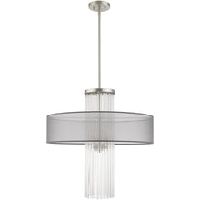 Load image into Gallery viewer, 33'' Four-Light Dimmable Chandelier With Shades - Nickel