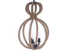 Load image into Gallery viewer, Iron And Rope Three Light Ceiling Light - Natural / Black