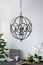 Load image into Gallery viewer, 4 Light Metal Chandelier, Hanging Light Fixture With Adjustable Chain For Kitchen, Bulb Not Included - Black